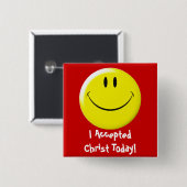 Ik accepteerde Christus vandaag! Vierkante Button 5,1 Cm (Voorkant /achterkant)