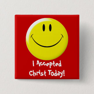 Ik accepteerde Christus vandaag! Vierkante Button 5,1 Cm