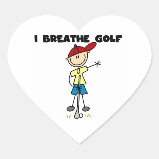 Ik Adem Golf Hart Sticker (Voorkant)