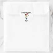 Ik Adem Golf Ronde Sticker (Tas)