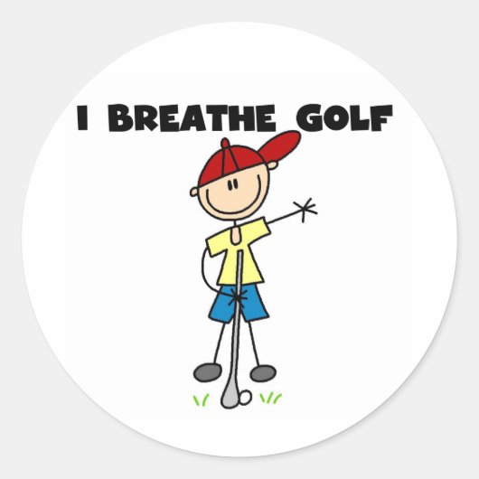 Ik Adem Golf Ronde Sticker (Voorkant)