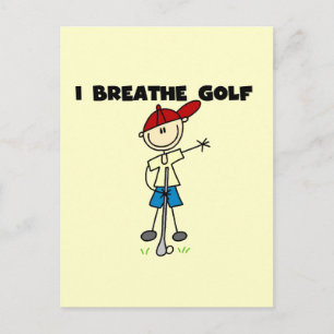 Ik Adem Golf T-shirts en Cadeaus Briefkaart