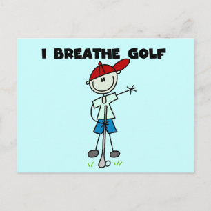 Ik Adem Golf T-shirts en Cadeaus Briefkaart