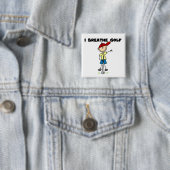 Ik Adem Golf Vierkante Button 5,1 Cm (In situ)