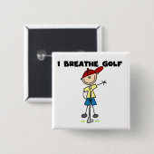 Ik Adem Golf Vierkante Button 5,1 Cm (Voorkant /achterkant)