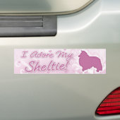 Ik Adore my Sheltie Bumpersticker (Op auto)