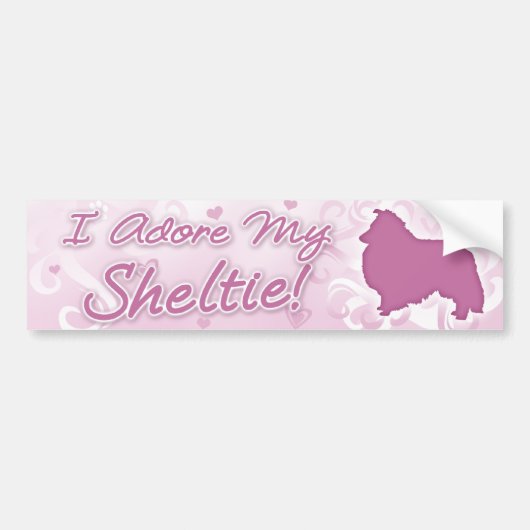 Ik Adore my Sheltie Bumpersticker (Voorkant)