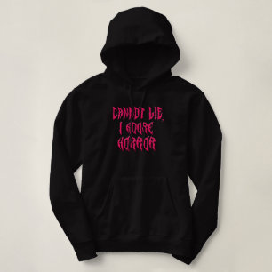 Ik adoreer horror (roze tekst) hoodie