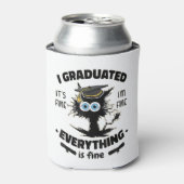 Ik Afstuderen Class Funny Black Cat Afstuderen Blikjeskoeler (Blikje Voorkant)