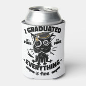 Ik Afstuderen Class Funny Black Cat Afstuderen Blikjeskoeler (Blikje Voorkant)