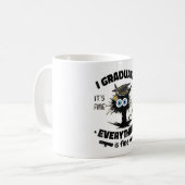 Ik Afstuderen Class Funny Black Cat Afstuderen Koffiemok (Voorkant links)
