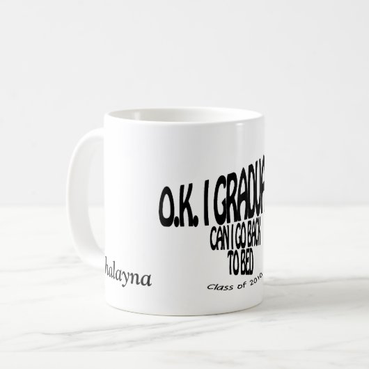 Ik afstuderen mok... koffiemok (Voorkant links)