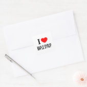 Ik ❤️ AHORNSTROOP Ik hou van ahornstroop Ik HEB AH Vierkante Sticker (Envelop)