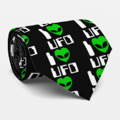 Ik Alien Hart UFO Stropdas (Opgerold)