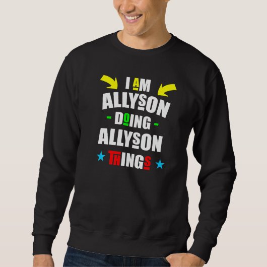 Ik Allyson Doe Allyson Dingen Cool Kerstmis Trui (Voorkant)