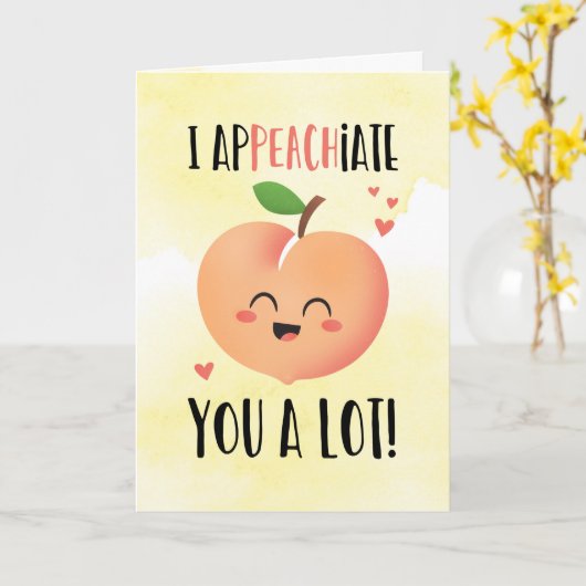 Ik apPEACHiate je grappig bedankt je kapper Kaart (Gele Bloem)