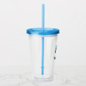Ik ( Arubaanse Vlag Hart Liefde) Uw Tekst Acryl Drinkbeker (Rechts)