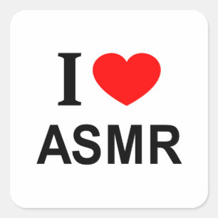 Ik ❤️ ASMR Ik HOU VAN ASMR Ik HEB ASMR hartstikke Vierkante Sticker