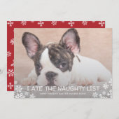 Ik at de ondeugende lijst Funny Dog-kerstkaart Feestdagenkaart (Voorkant / Achterkant)