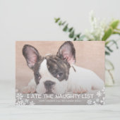 Ik at de ondeugende lijst Funny Dog-kerstkaart Feestdagenkaart (Staand voorkant)