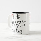 Ik at kerstkoekjes tweekleurige koffiemok (Voorkant links)