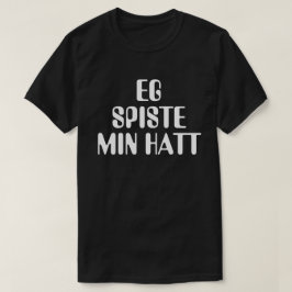 Ik at mijn pet in Noors zwart T-shirt