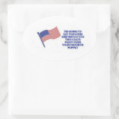 Ik at popcorn en lachte ovale sticker (Tas)
