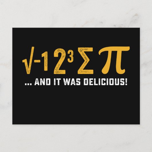 Ik at wat taart en het was heerlijke pi day Wiskun Briefkaart (Voorkant)