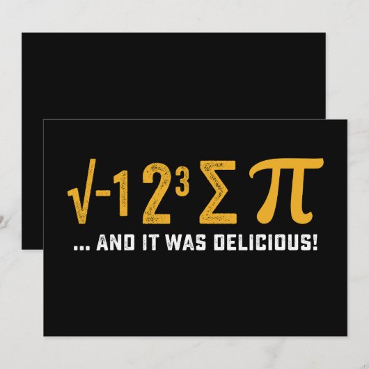 Ik at wat taart en het was heerlijke pi day Wiskun Kaart (Voorkant / Achterkant)