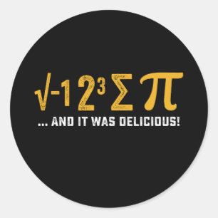 Ik at wat taart en het was heerlijke pi day Wiskun Ronde Sticker