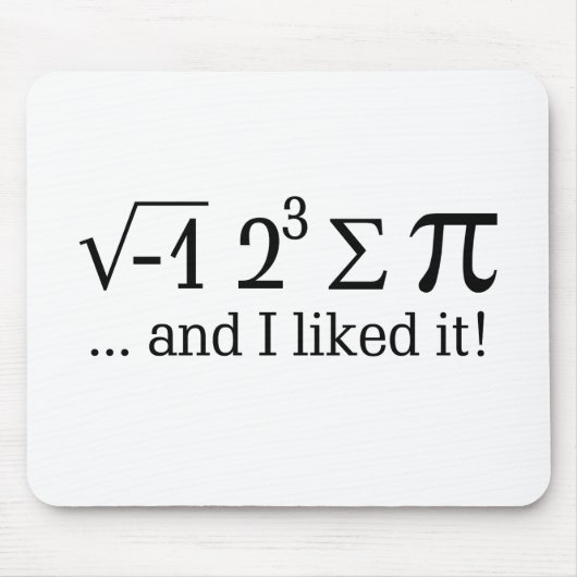 Ik at wat taart en ik vond het leuk Typografie Muismat (Voorkant)