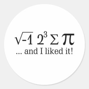 Ik at wat taart en ik vond het leuk Typografie Ronde Sticker