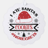Ik Ate Santa's koekjes Ornament Kaart (Achterkant)