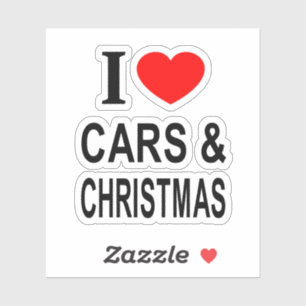 IK ❤️ AUTO'S & KERSTMIS IK HOU VAN AUTO'S & KERSTV STICKER