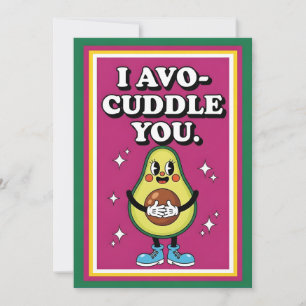 Ik Avo-Knuffel Jou leuk avocado woordspeling cadea Bedankkaart