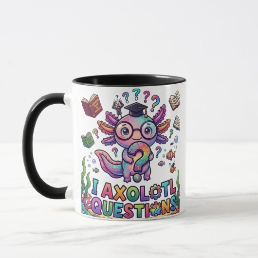 Ik Axolotl Vragen Grad cadeau - Grappig Existentië Mok (Links)