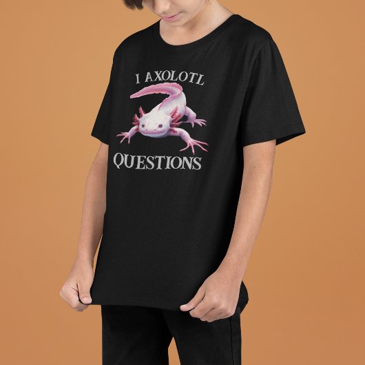 Ik axolotl vragen grappig ontwerp t-shirt