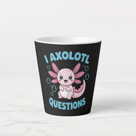 Ik Axolotl Vragen Latte Mok (Voorkant)