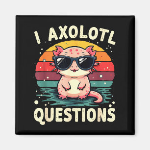 Ik axolotl vragen Schattig Grappig Retro Zonsonder Magneet