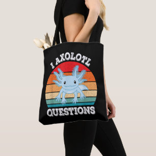 Ik Axolotl Vragen Schattig Retro Grappig Axolotl Tote Bag