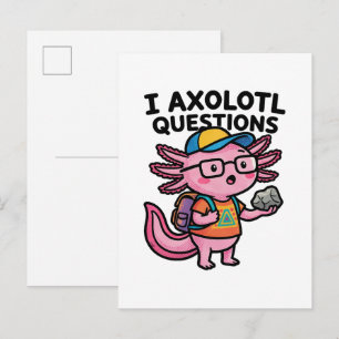 Ik Axolotl Vragen scholier houdt rots nieuwsgierig Briefkaart