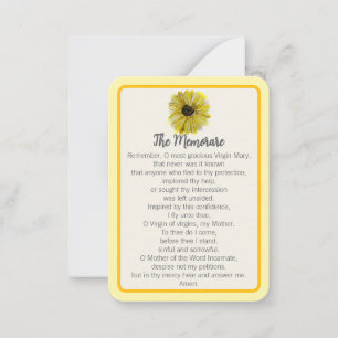 “Ik bad vandaag voor je” Memorare Notecard Notitiekaartje
