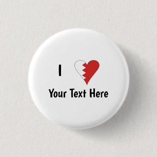 Ik (Bahreinse Vlag Hart Liefde) Persoonlijk  Ronde Button 3,2 Cm