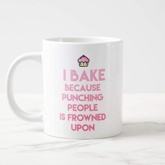 Ik bak! Funny Baking Quote Grote Koffiekop (Links)