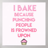 Ik bak! Funny Baking Quote - Kitchen Poster (Voorkant)