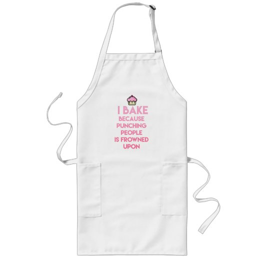 Ik bak! Funny Baking Quote Lang Schort (Voorkant)