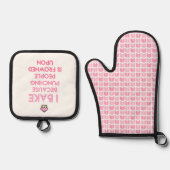 Ik bak! Funny Baking Quote Ovenwant & Pannenlap Set (Voorkant)
