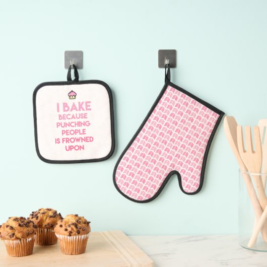 Ik bak! Funny Baking Quote Ovenwant & Pannenlap Set (Insitu(Ophanging))