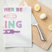Ik Bak Liever Roze Paars Theedoek (Quarter Fold)