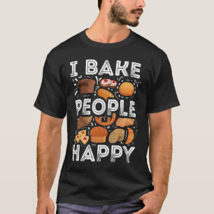 Ik bak mensen blij bakken Quote Cake Baker Schatti T-shirt